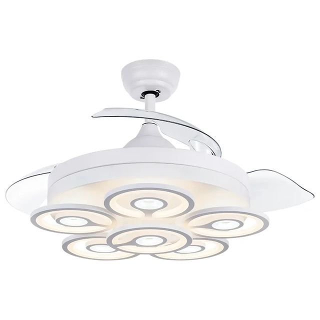 Fan de techo decorativa de lujo 220v de 42 pulgadas con luz LED