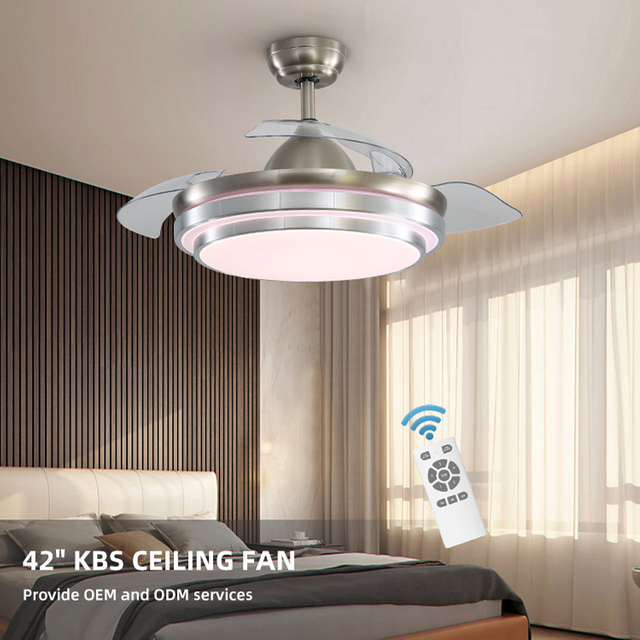 Fan de techo retractable elegante de la CA de la refrigeración por aire de 42 pulgadas con la luz