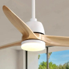 Fan de techo interior simple de madera maciza de 56 pulgadas con luz KBS-56K001