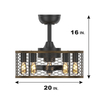 Fan de techo decorativa de la jaula reversible interior de la sala de estar con la luz KBS-20K002A