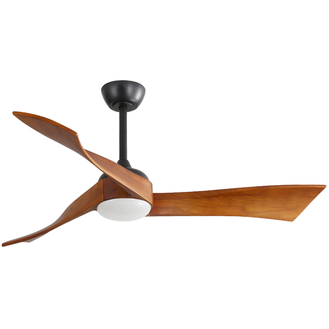 Fan de techo teledirigida elegante de madera sólida de 52 pulgadas con la luz KBS-52K012