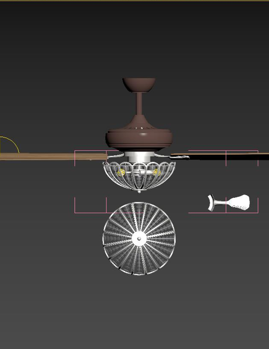 estructura interna del ventilador de techo